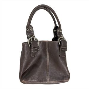 Tignanello dark brown genuine leather purse. Handbag Conceal